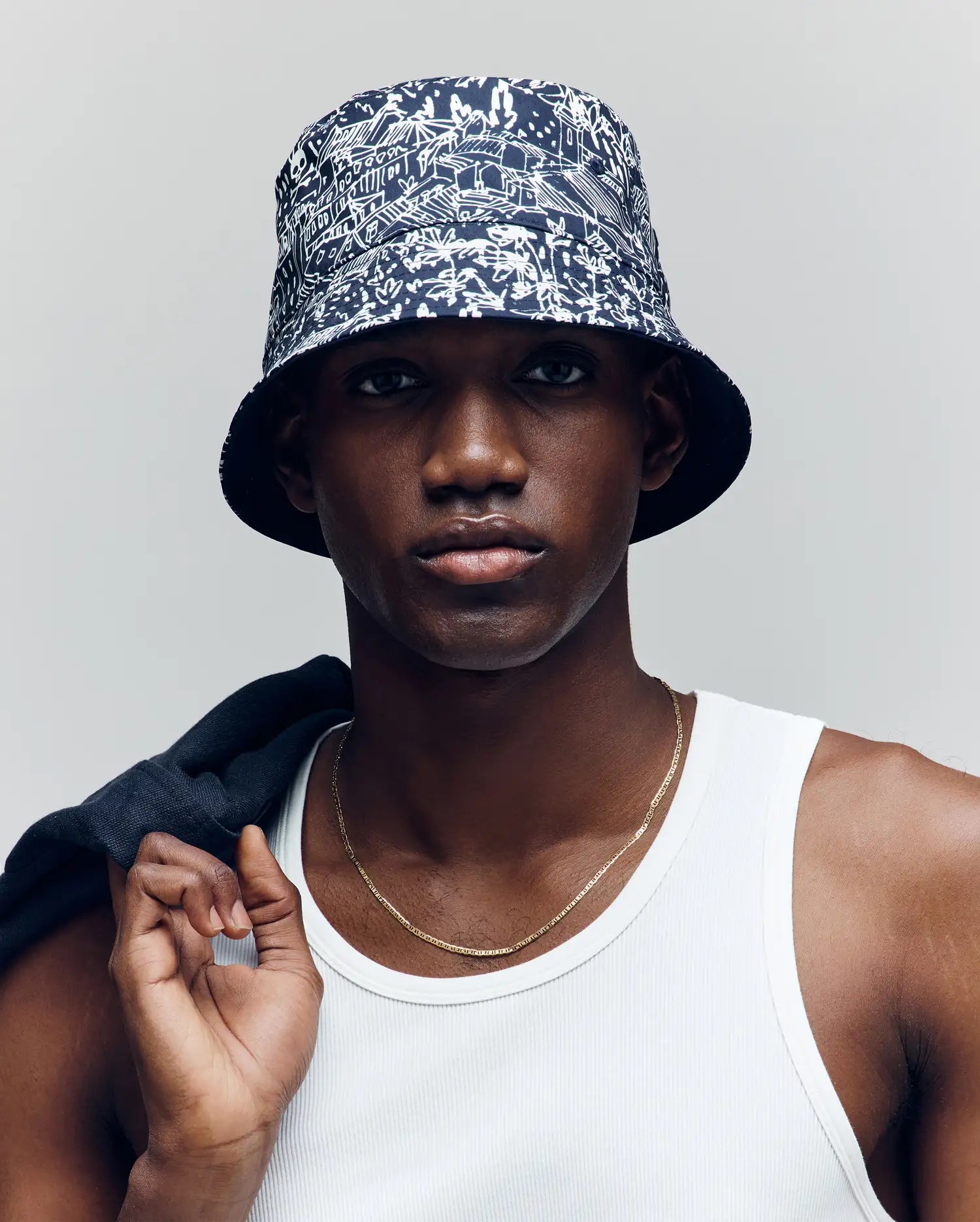 Mens Blue Naxos Reversible Bucket Hat | Psycho Bunny