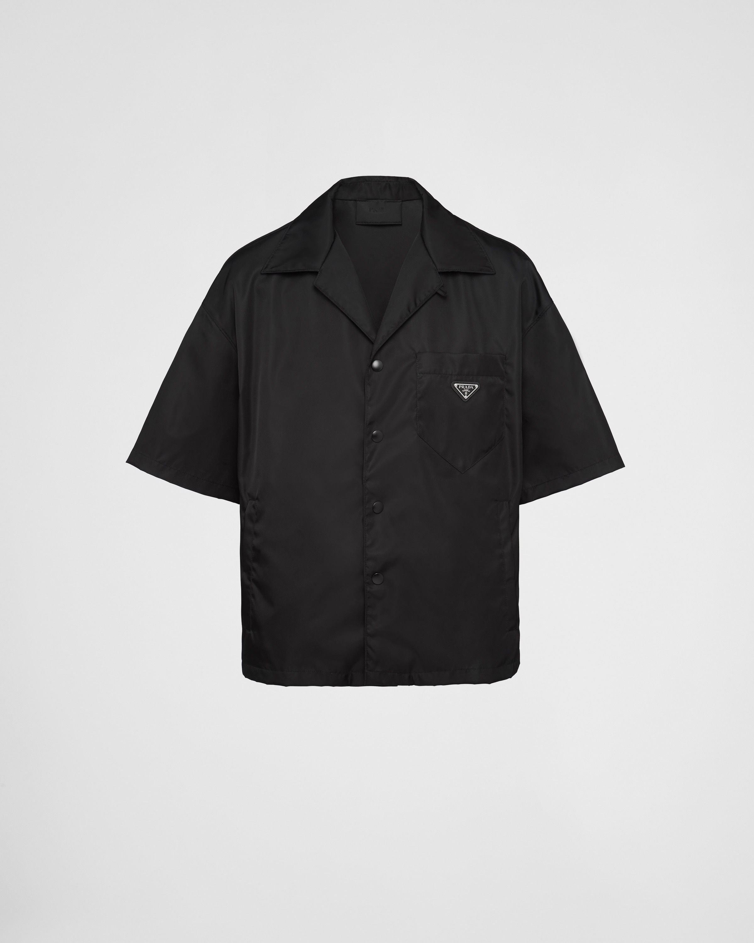 Black Re-nylon Short-sleeved Shirt | PRADA