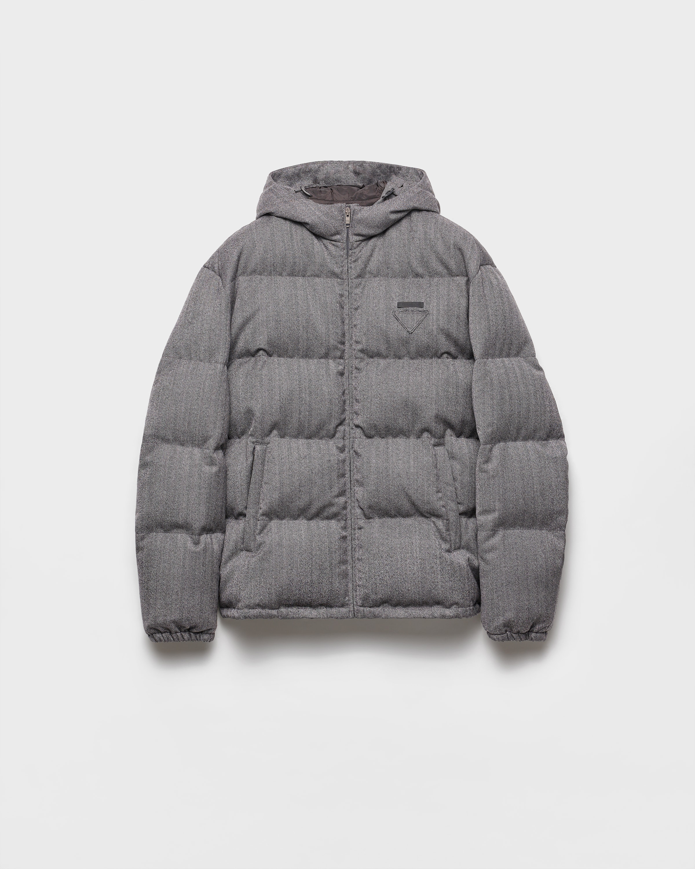 Grey Medium-weight Wool Down Jacket | PRADA