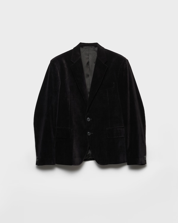 Slate Gray Single-breasted Wool Blend Jacket | PRADA
