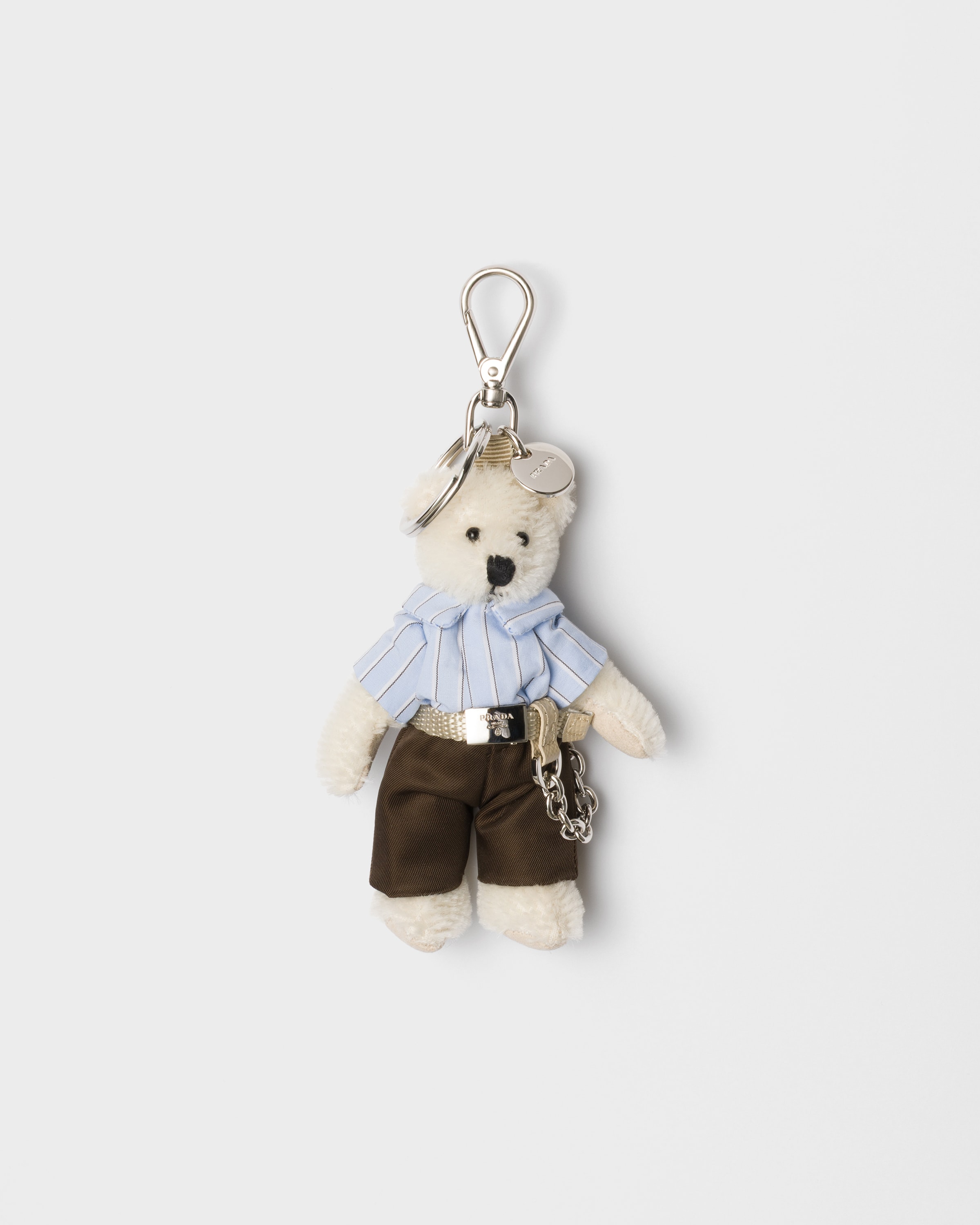 White Teddy Keychain Charm | PRADA