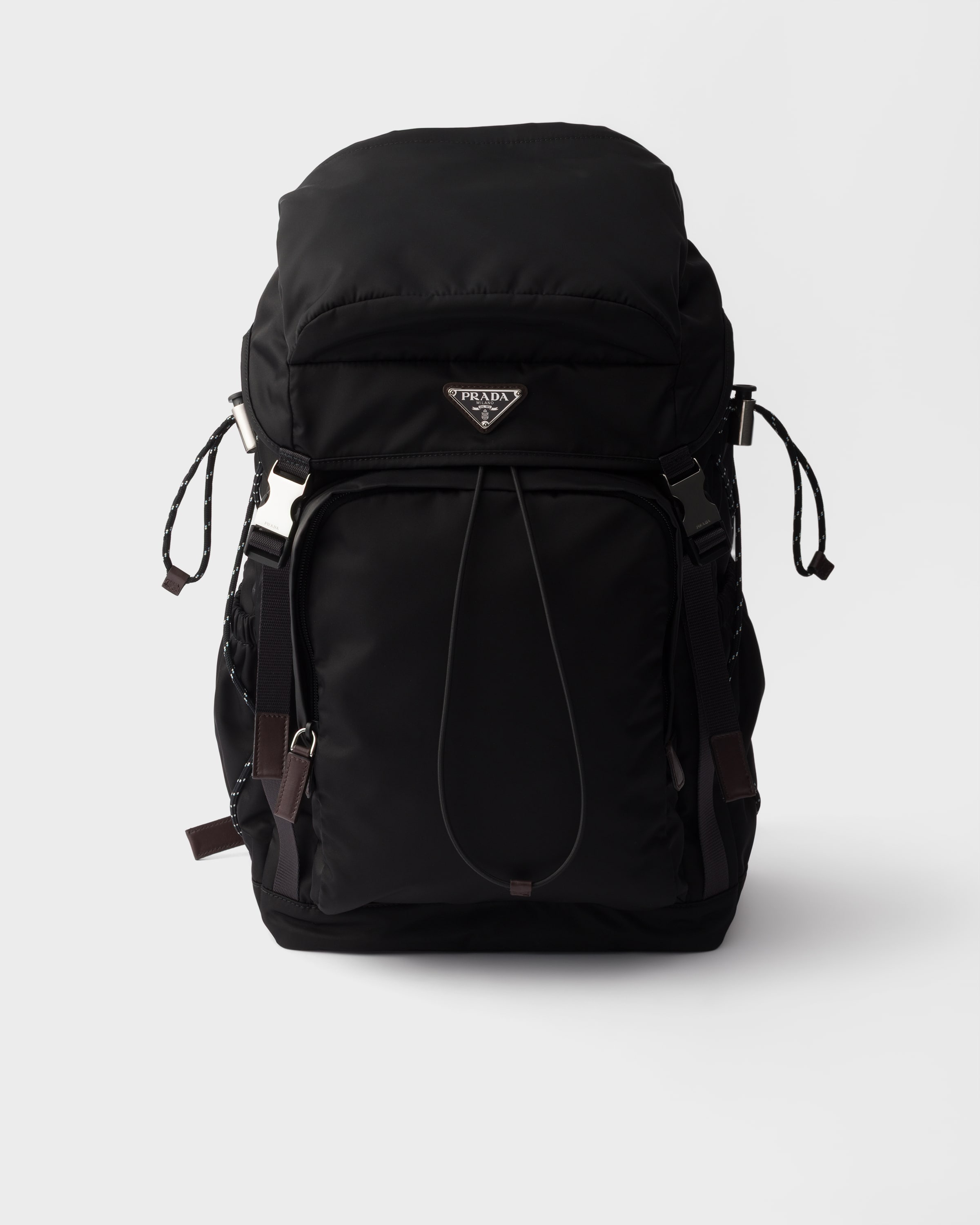 Black Prada Speedrock Re-nylon And Leather Backpack | PRADA