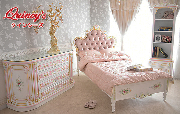 送料無料！【5648】ロココ調4段チェスト ※カラー2色ピンク、ブルー