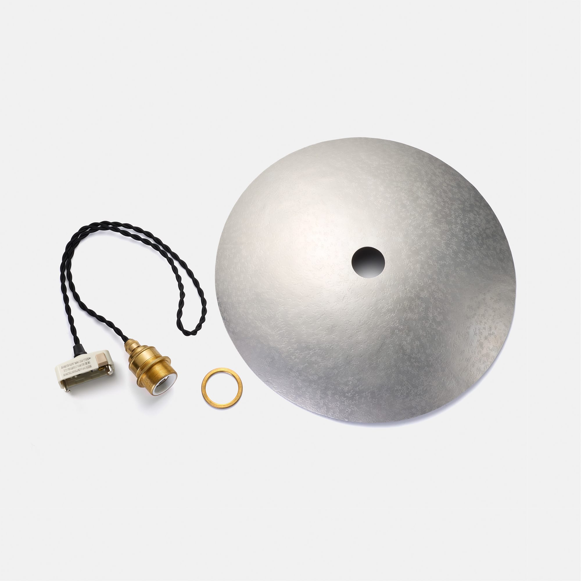 鎚目模様のシェードランプ E26 お皿型 アルミ | LT-PD010-11-G148