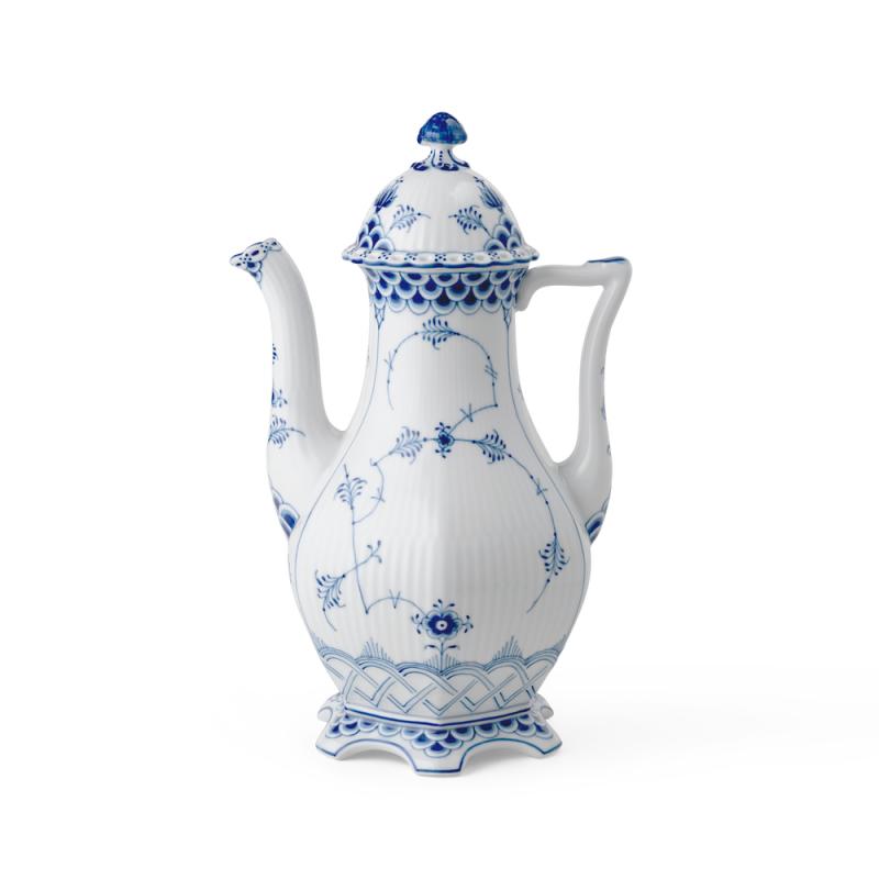 ブルーフルーテッド フルレース コーヒーポット|ロイヤル