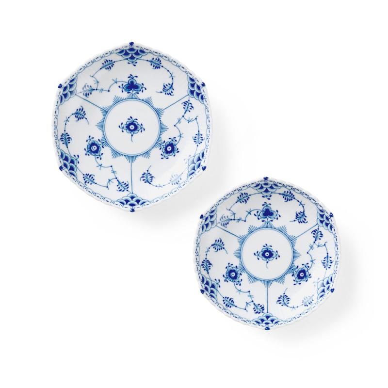 ブルーフルーテッド フルレース プレート 2枚セット|ロイヤル