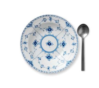 ブルーフルーテッド ハーフレース ディープ プレート 21cm|ロイヤル