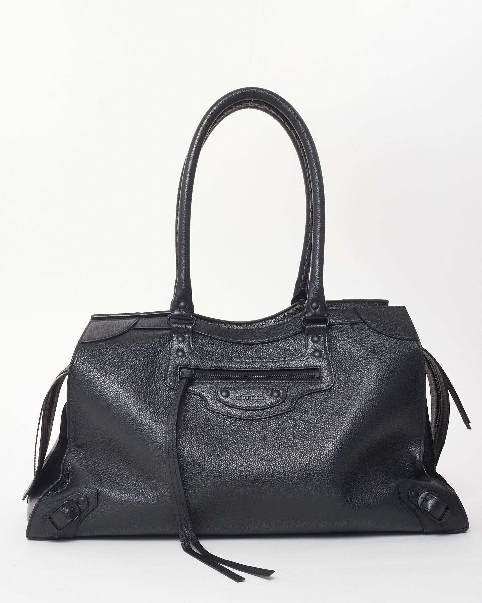 Buy Balenciaga Black Grained Leather Large Neo Travel Shoulder Bag