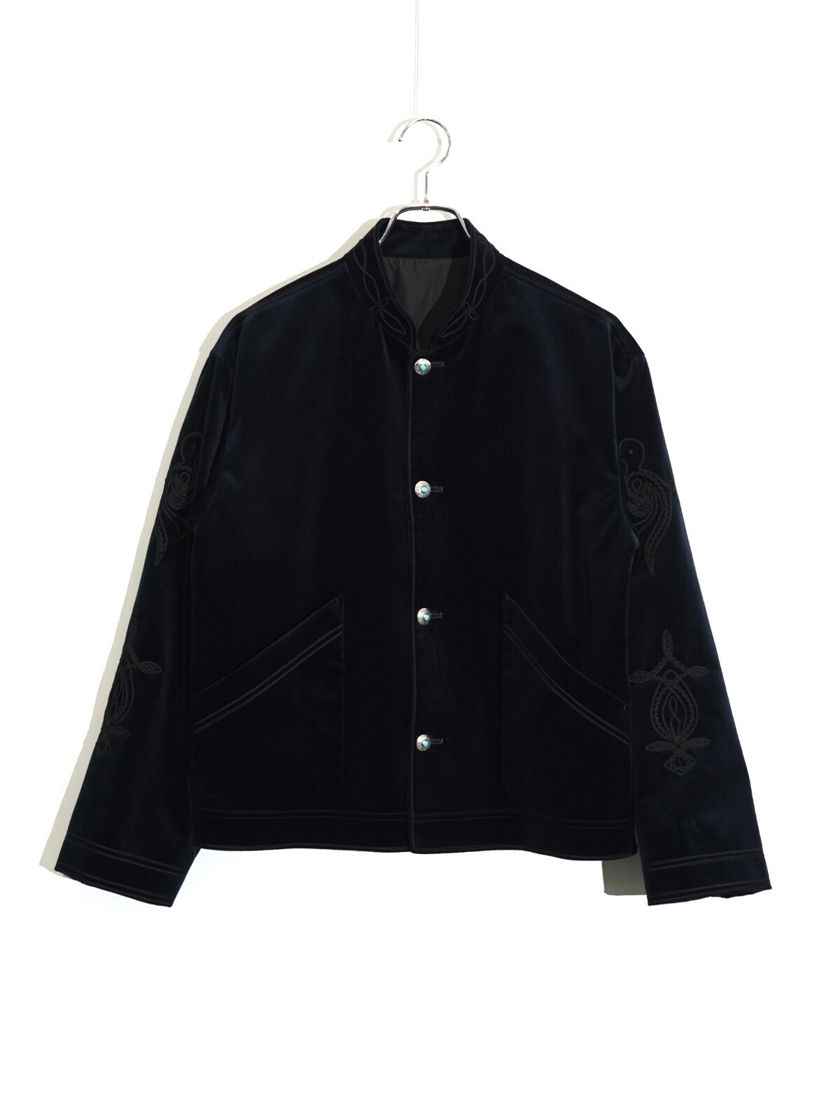 コットンベルベット エンブロイダリーショートジャケット - サルト