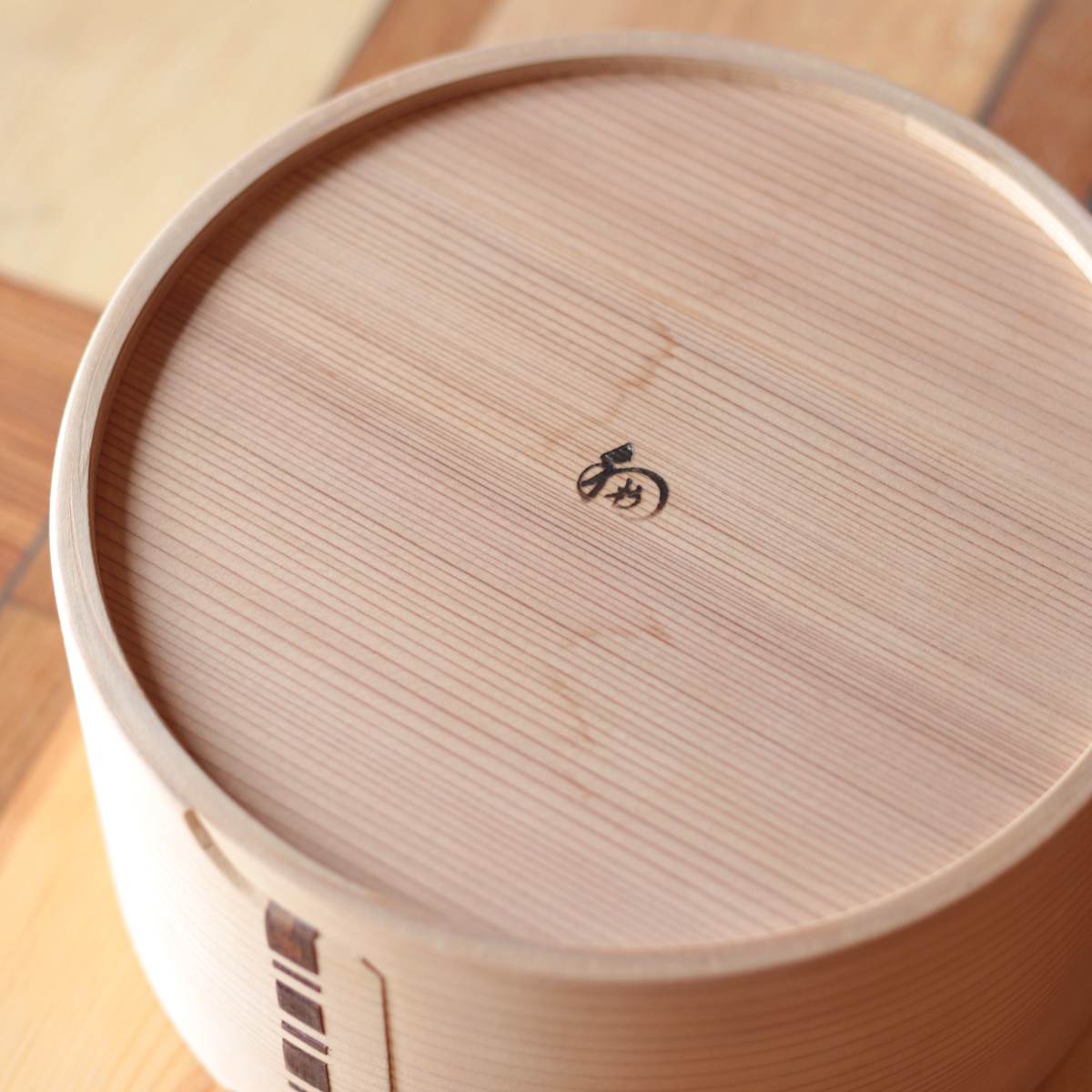 大館工芸社 おひつ 六寸木地仕上 曲げわっぱ へら付き しゃもじ 中古