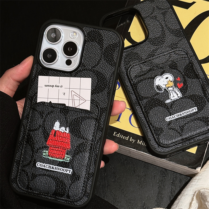 iphone17pro/16pro ケース coach スヌーピー iphone16/15 ケース