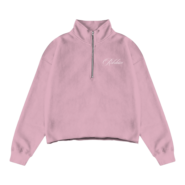 REBELETICS CROPPED QUARTER ZIP - BABY PINK – Rebeletics