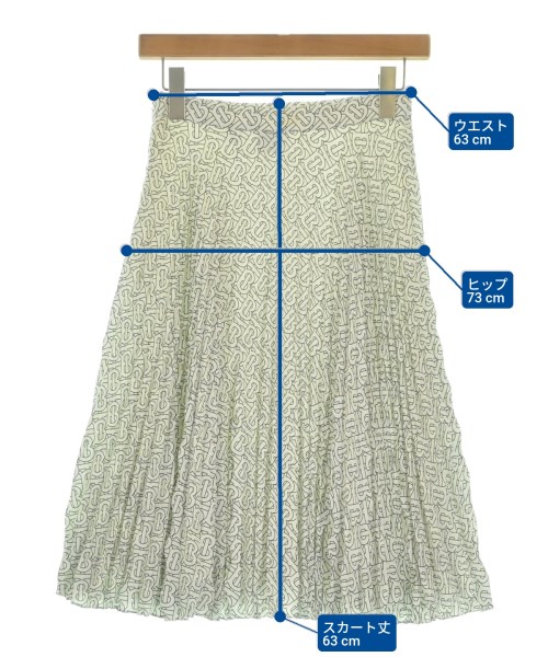 BURBERRY（バーバリー）ひざ丈スカート 白 サイズ:36(XS位) レディース