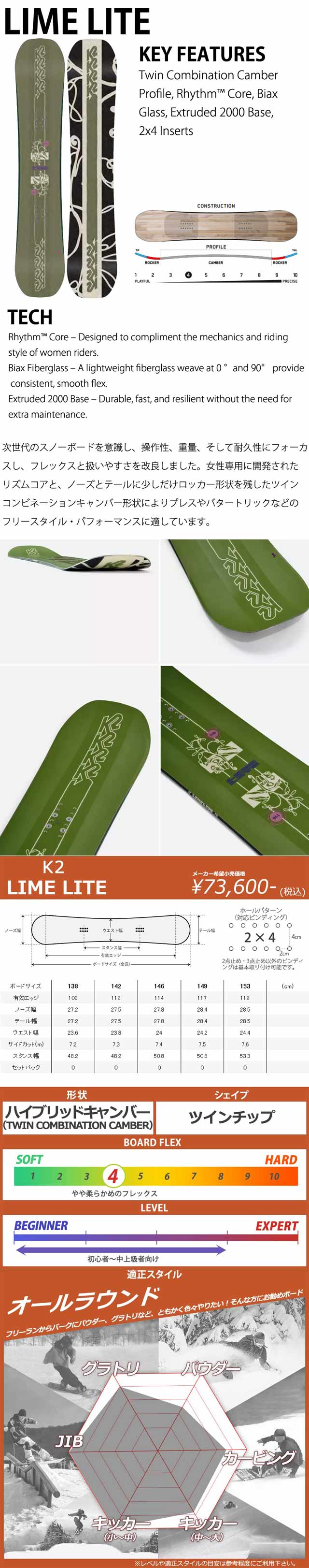 楽天市場】24-25 K2 / ケーツー LIME LITE ライムライト レディース