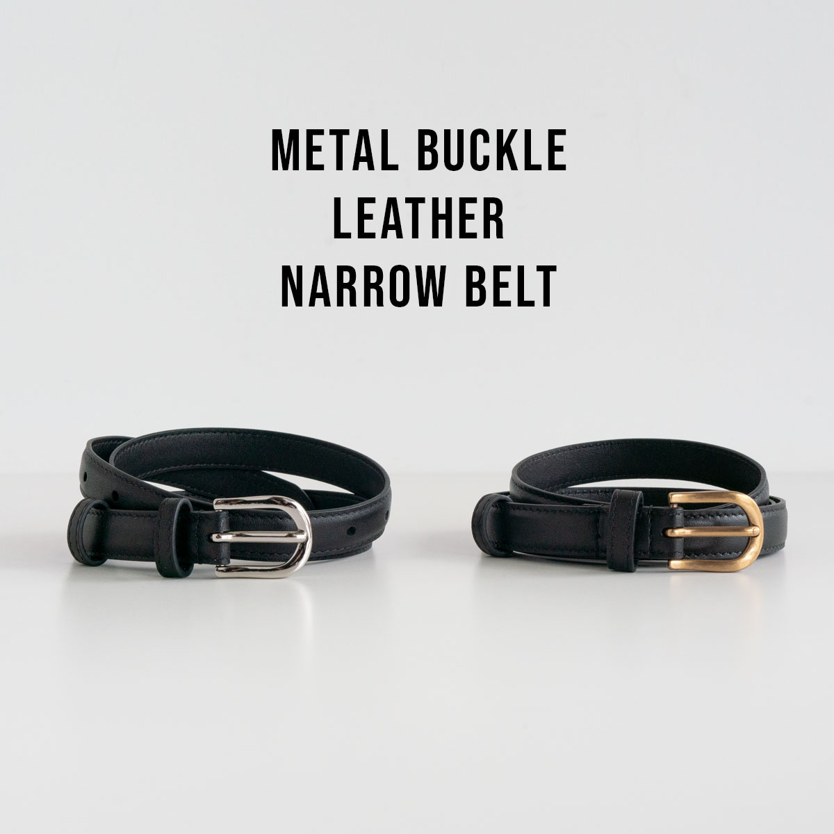 楽天市場】メタルバックル ナローレザーベルト 本革 レザー ベルト