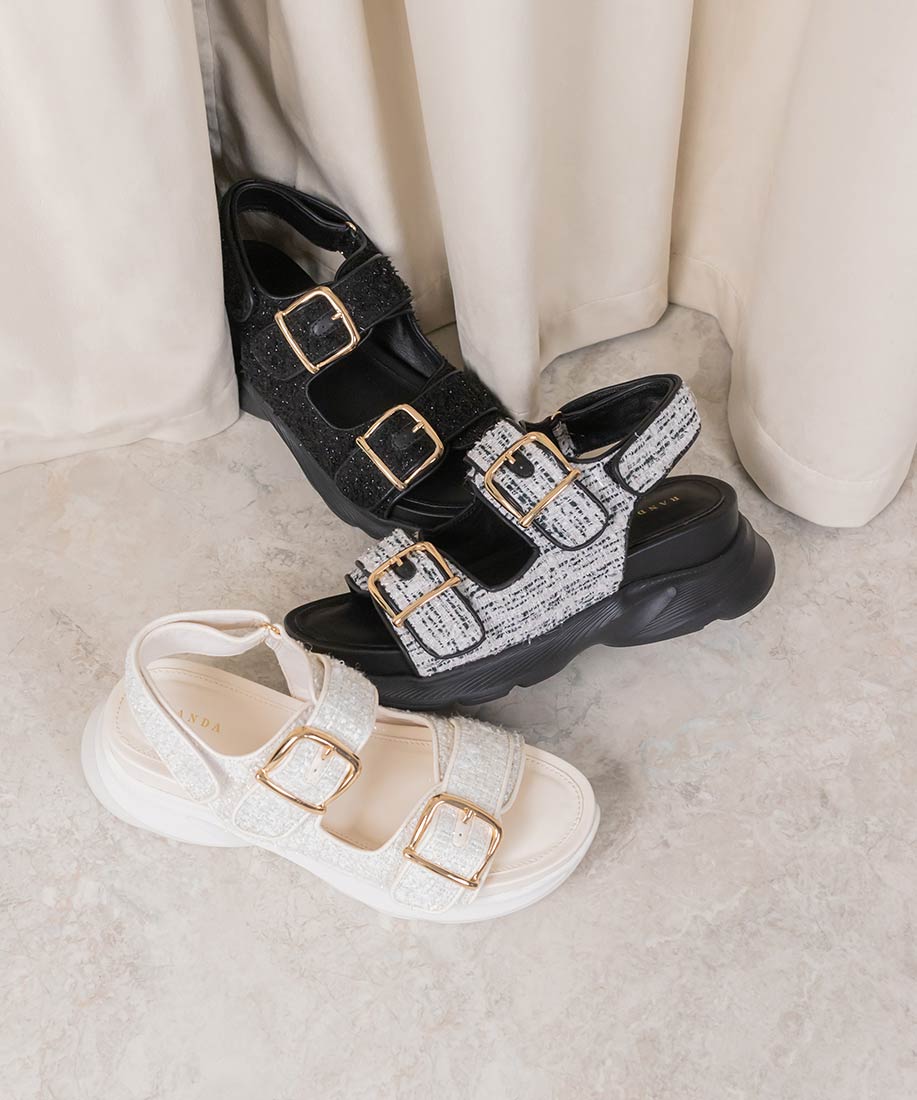 SALE】ダブルベルトツイードスポーツサンダルRANDA公式サイト