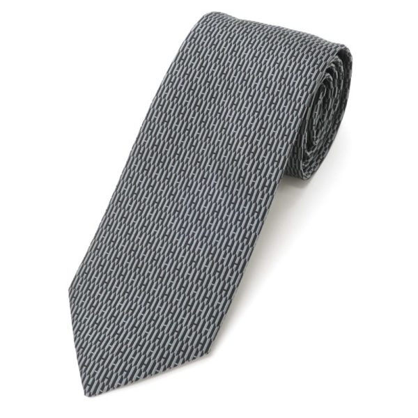 HERMES（エルメス）ネクタイ ニット リバーシブル ソリッド柄/ダーク