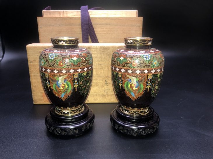 安藤七宝 鳳凰模様七宝花瓶』 買取価格相場｜骨董品買取 緑和堂