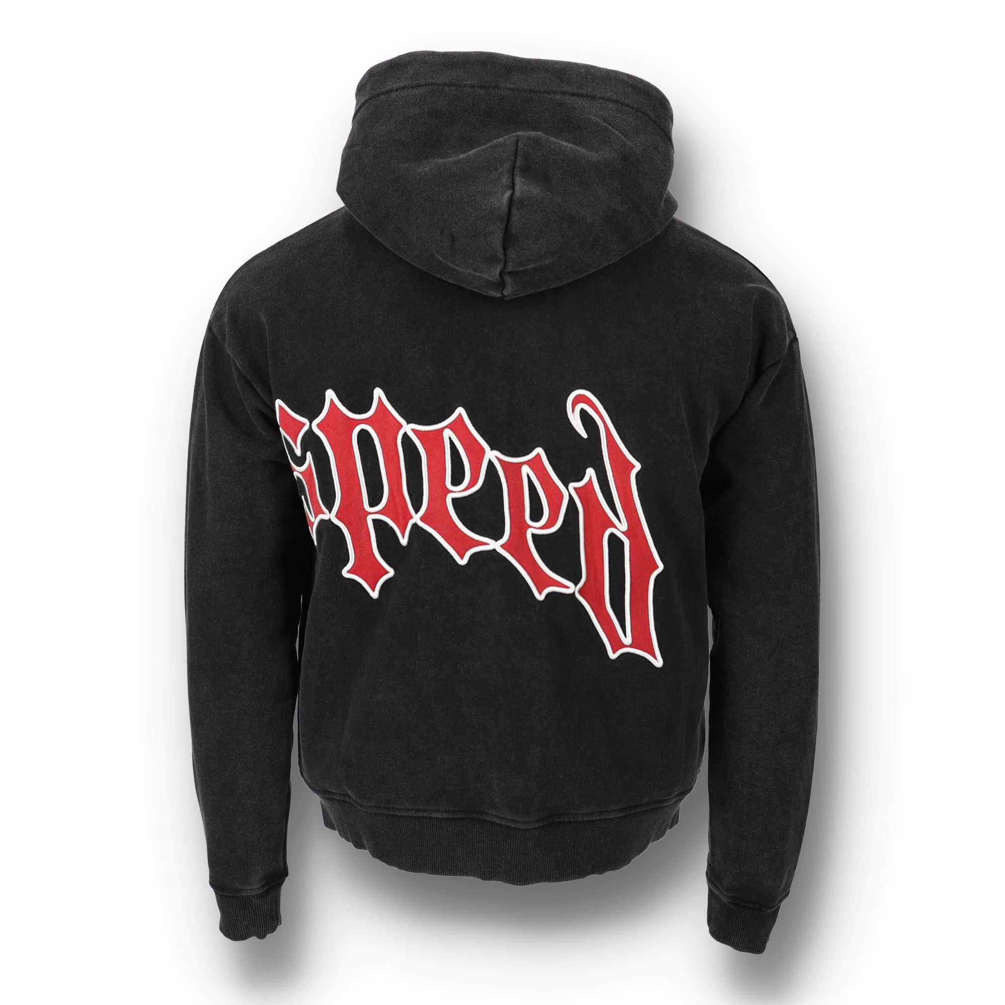 OG Logo V2 Black Red Full Zip Hoodie – WOODstack