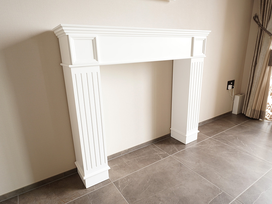 フレンチスタイル マントルピース W130cm スーパーホワイト色