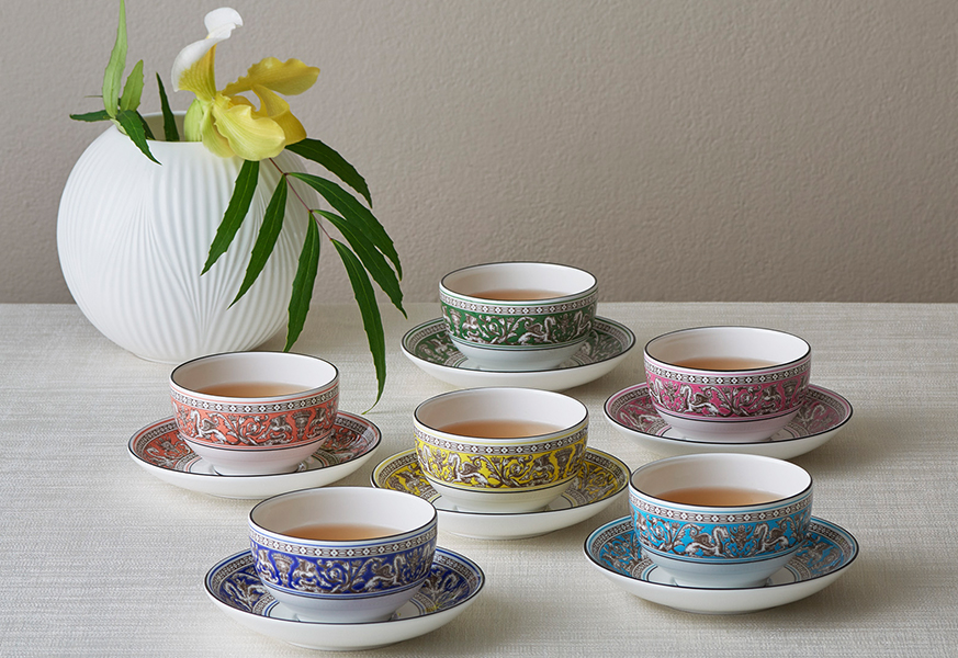 FLORENTINE COLOURS フロレンティーン ティーボウル＆ソーサー 6色