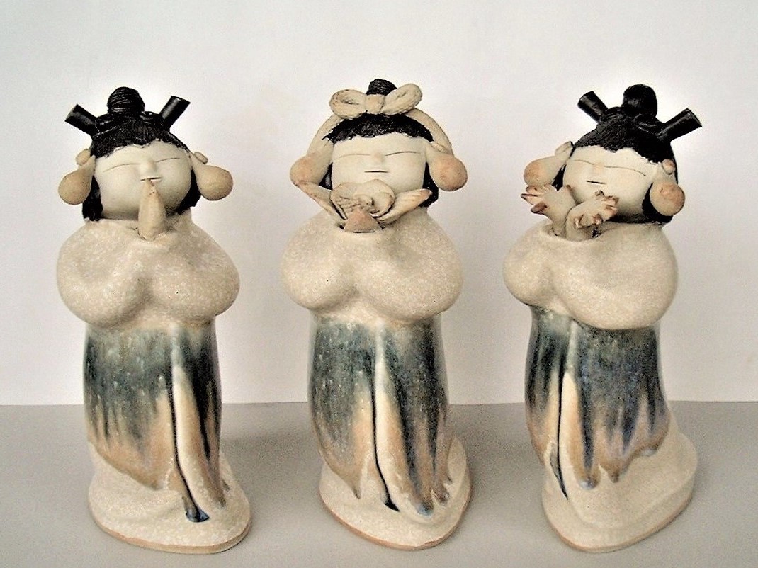 希少青芳人形 砥部焼 念ずれば花ひらく 初代青芳 希少青芳