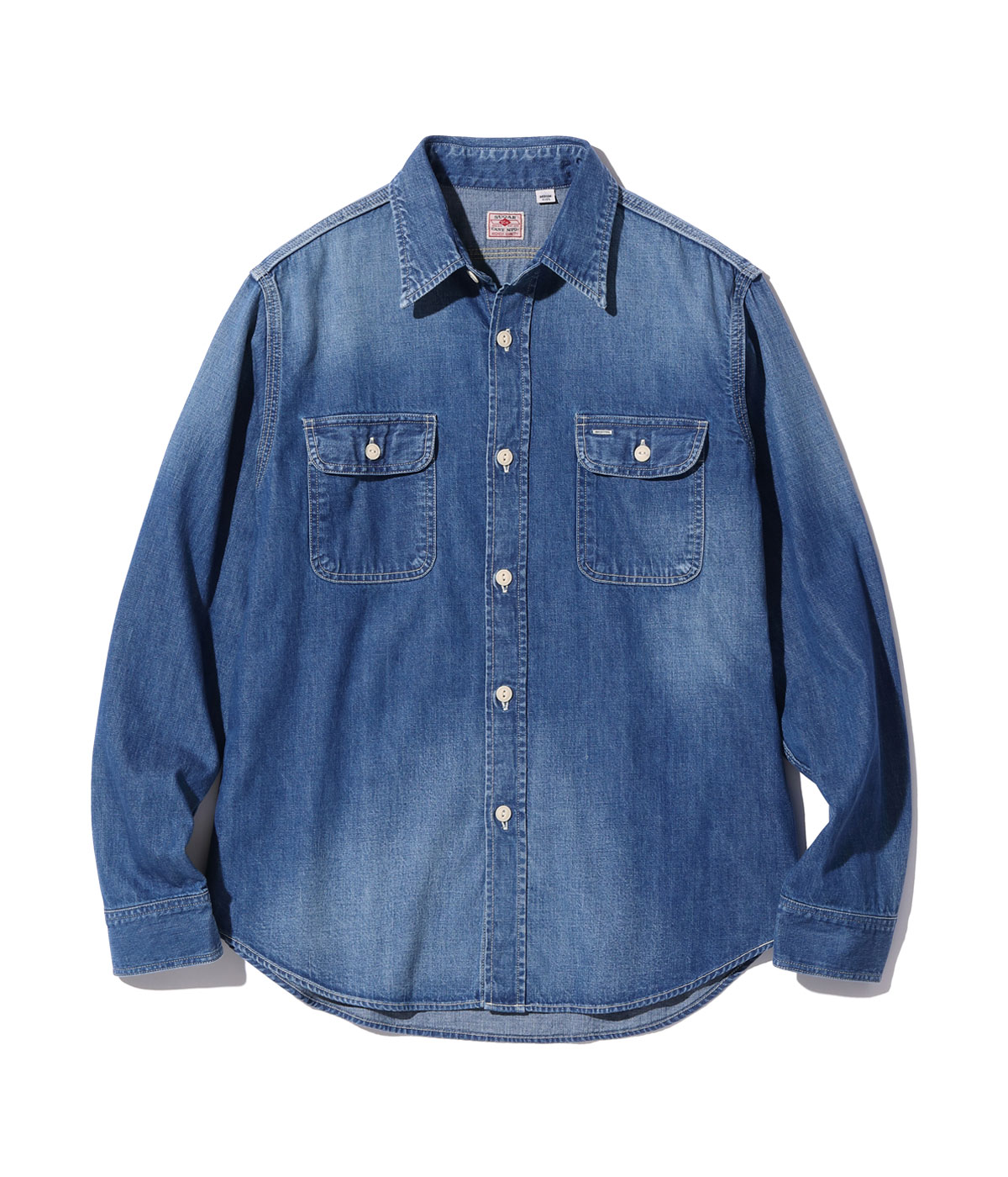 Lot No. SC29249SW / BLUE DENIM WORK SHIRT AGED MODEL - SUGAR CANE