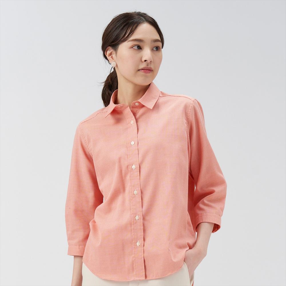 Pitta Re:)】 カジュアルシャツ ふわっとガーゼシャツ レギュラー 七分