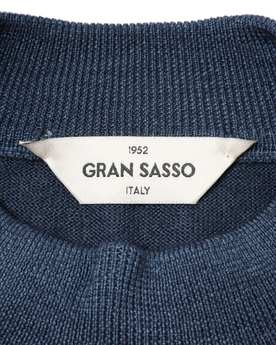 12Gガーメントダイ メリノウール モックネックニット｜GRAN SASSO