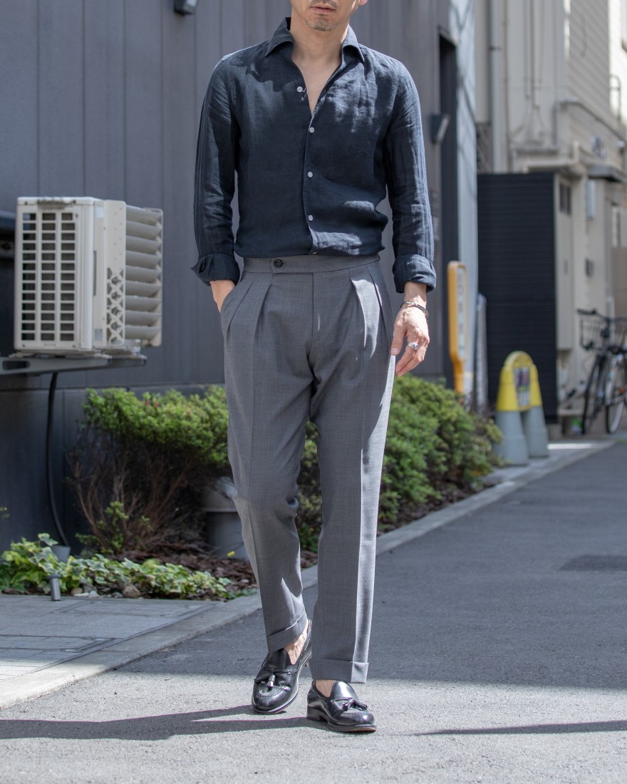 ストレッチウール 2インプリーツパンツ【SCOTCH】｜BERWICH（ベル