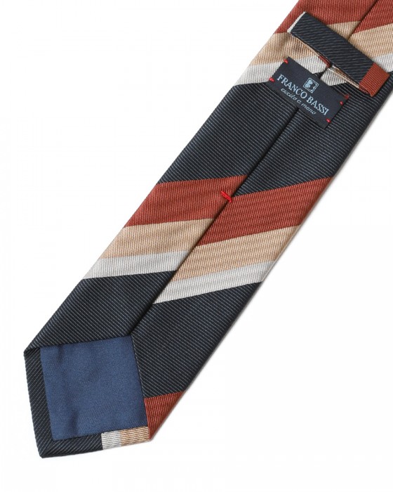 レジメンタル タイ【シルクコットン】｜FRANCO BASSI（フランコバッシ