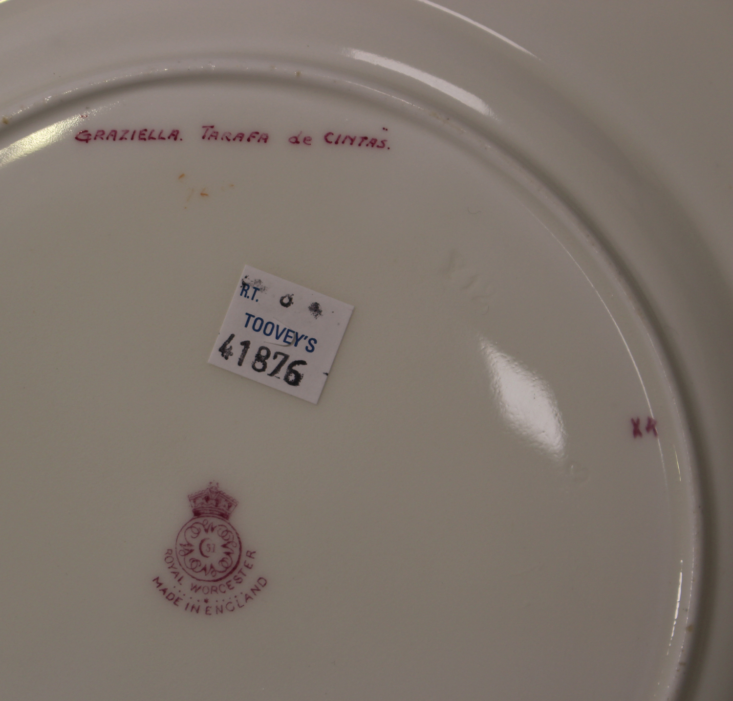 A Royal Worcester porcelain cabinet plate, circa 1926, painted by