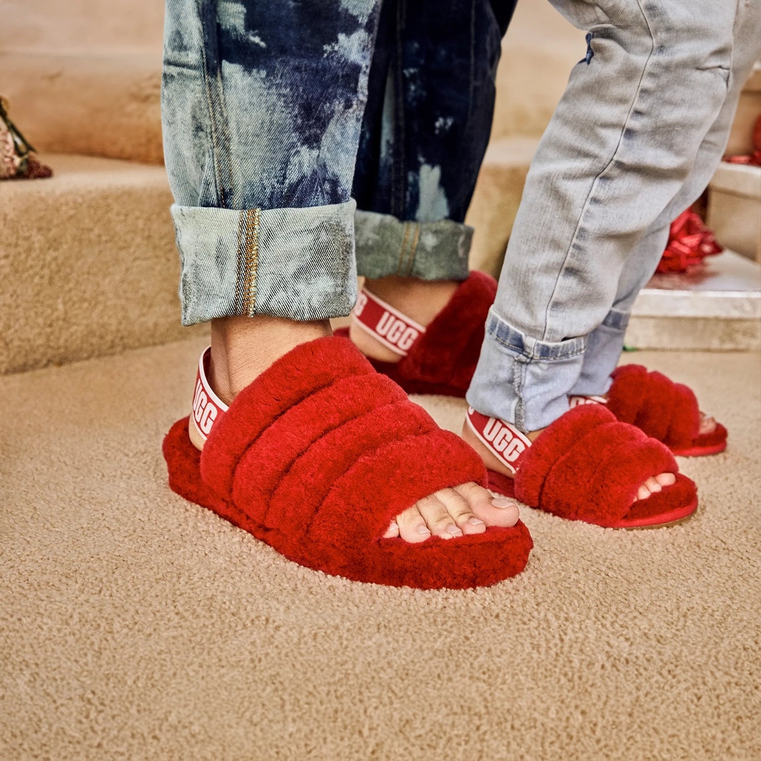 UGG Kid's Fluff Yeah Black Slide Toddlers