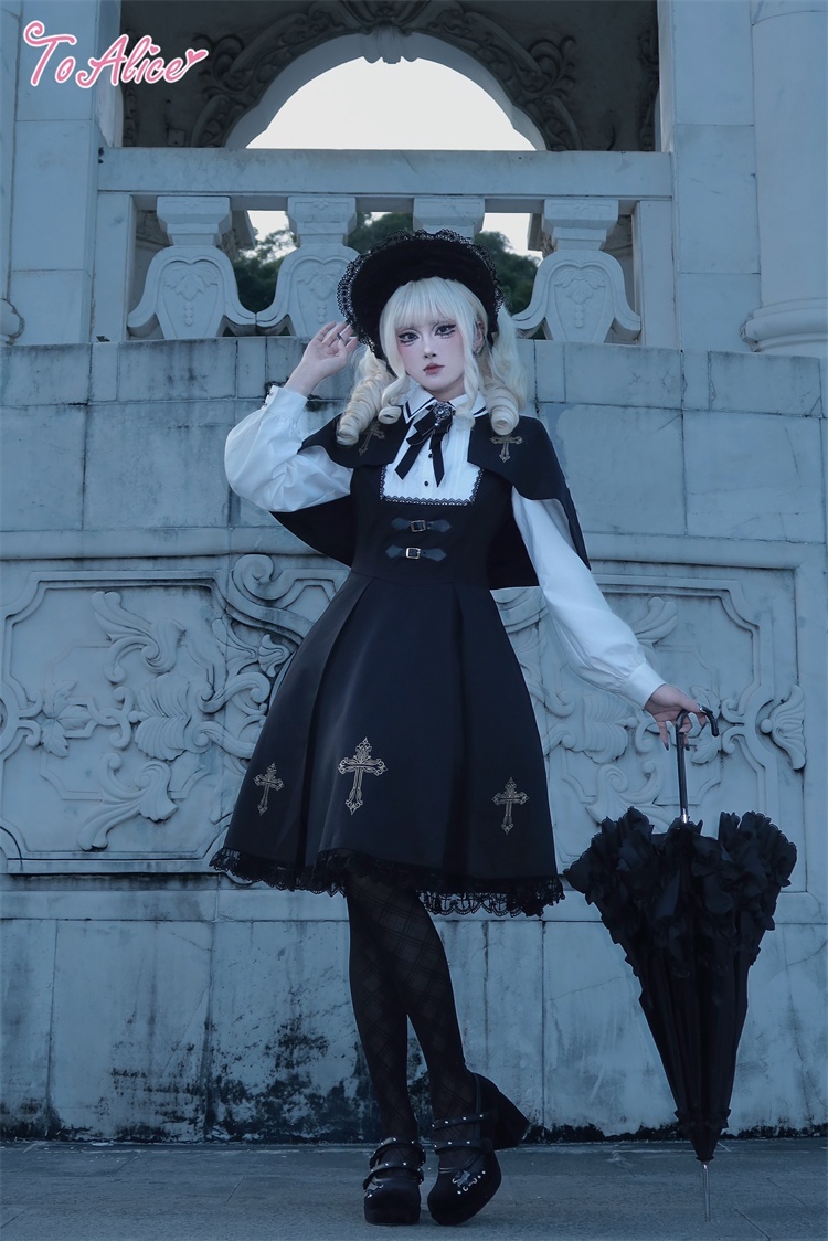 BlackShamrock】F164魔法学園ケープ付きワンピース - To Alice