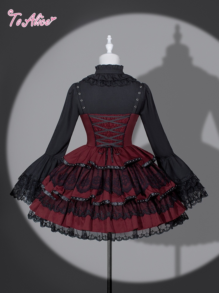 BlackShamrock】F264 パンクゴシックコルセット風ドレス - To Alice