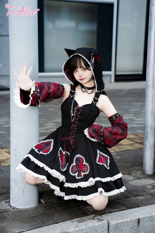 ToAlice】L1375ロックチェックアリスワンピースセット - To Alice