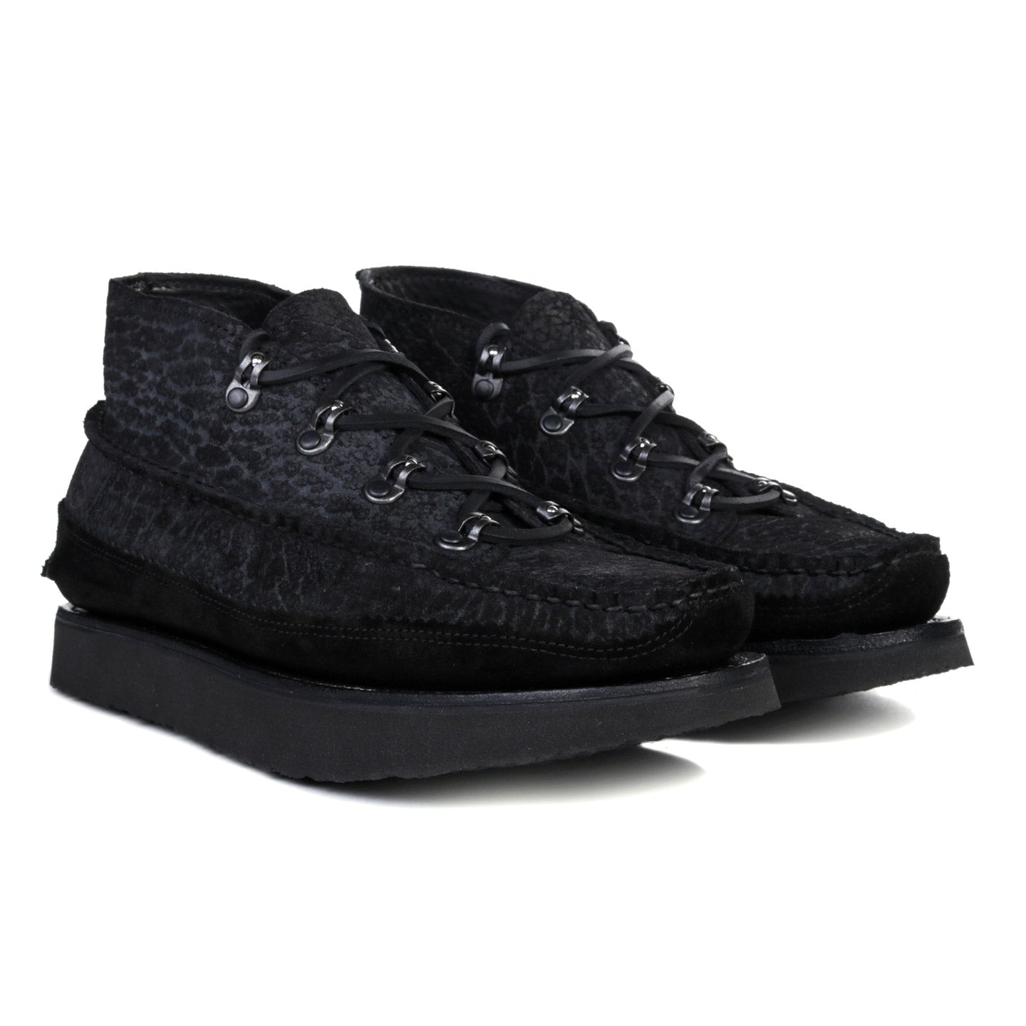 YUKETEN ALL HANDSEWN TOKYO ROCKER DB CHUKKA GODZILLA BLACK | TODAY