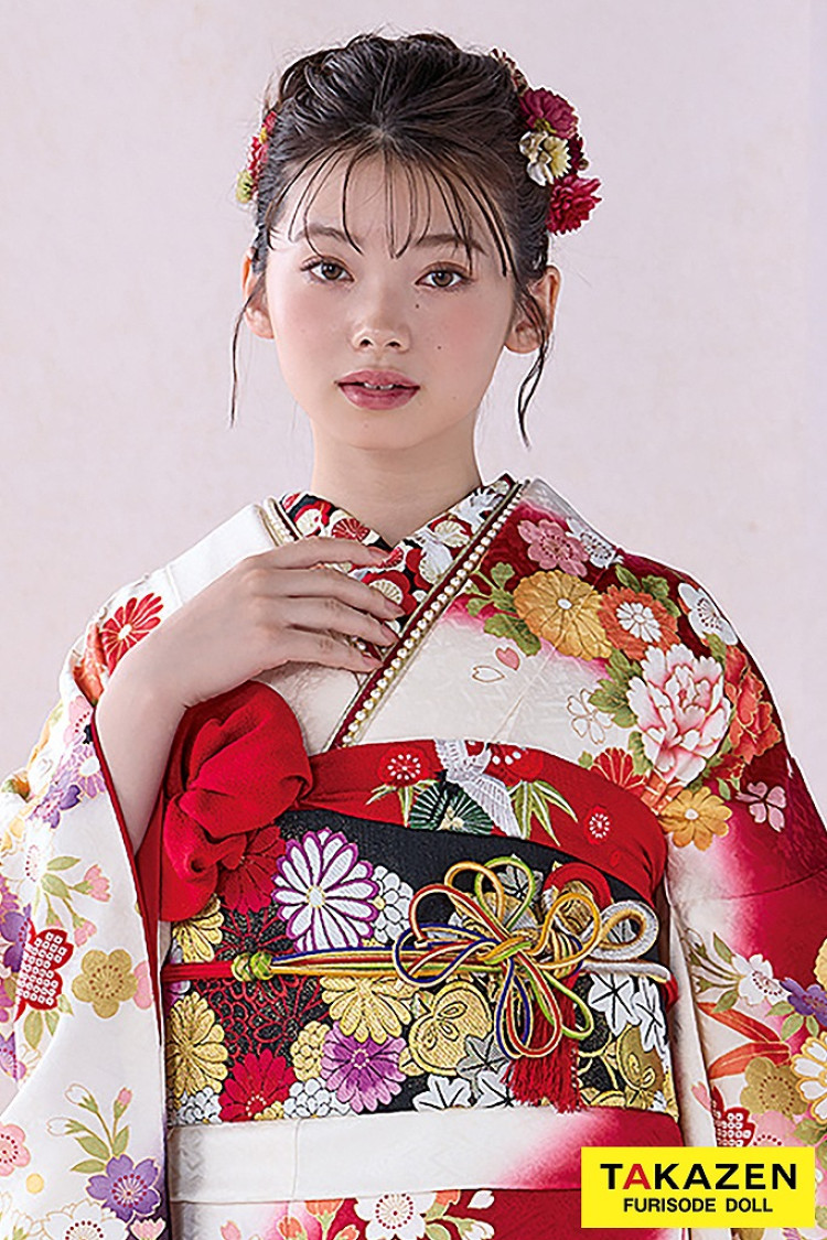 正統派古典 赤/黒/白 御所車柄/牡丹柄 人気 上品 可愛い 伝統的古典