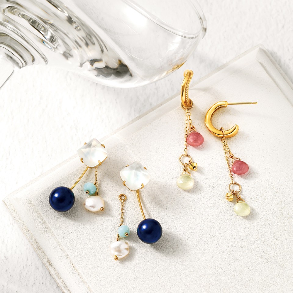 TAKE-UP ペンギン型ピアスチャーム K18YG サファイア K18YG サファイア