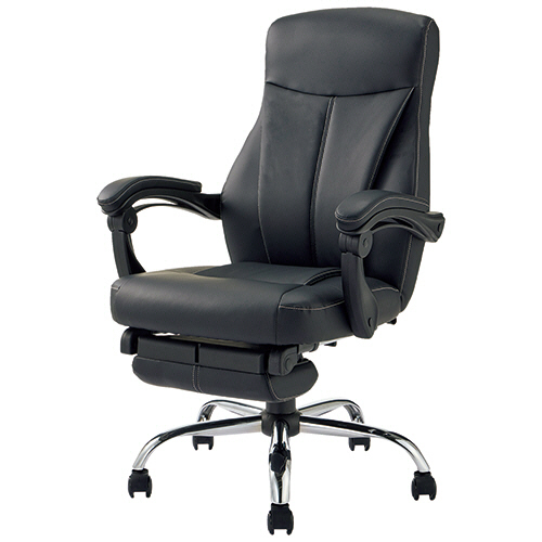 たのめーる】不二貿易 リクライニングチェア ゼクス 肘付 ブラック C