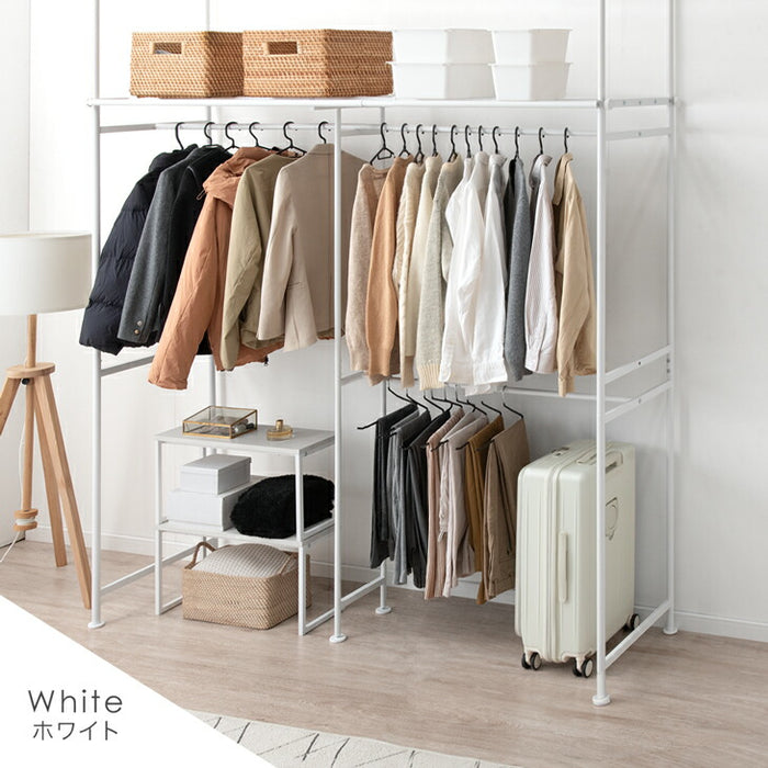 幅116-210cm］突っ張りハンガーラック 幅116-210cm 2段 大容量