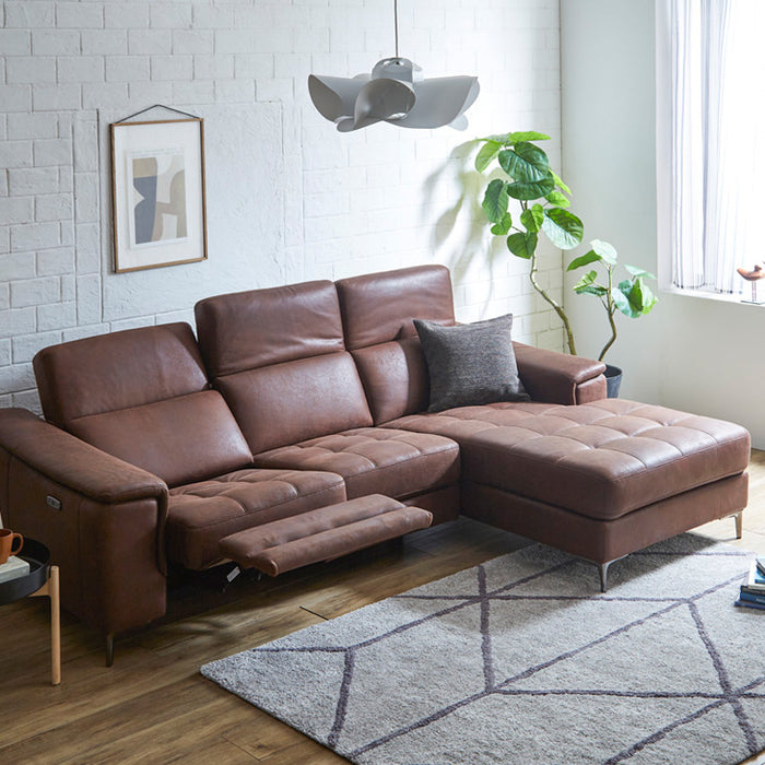 電動リクライニング ソファ 3人掛け レザー 調 電動ソファ モーション