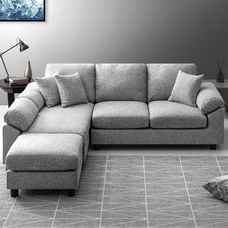 幅202] 洗えるカバーリング ソファ 3人掛け ポケットコイル L字