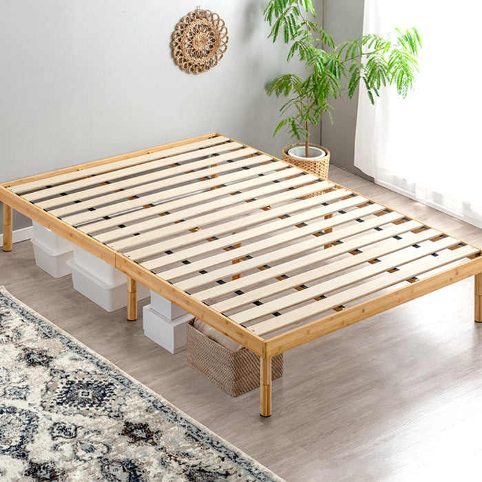 シングル］天然竹 すのこベッド 3段階高さ調節 頑丈 高耐久 抗菌 北欧