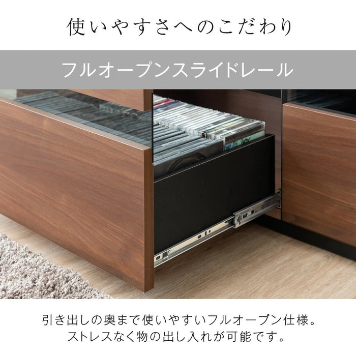 幅330cm］テレビ台 完成品 国産 コンセント付 引出し収納 大川家具