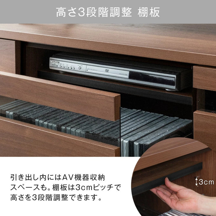 幅270cm］テレビ台 完成品 国産 コンセント付 引出し収納 大川家具