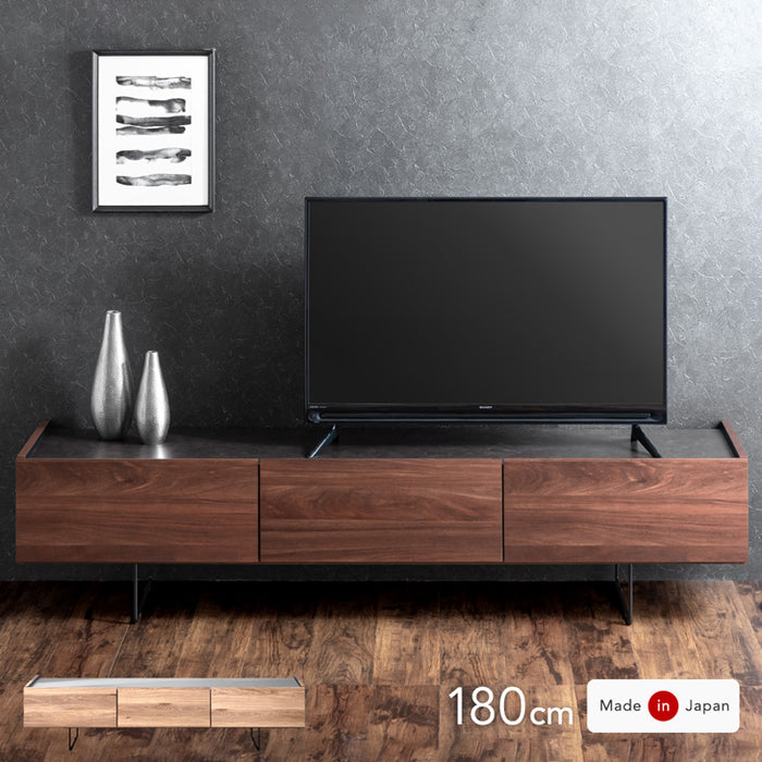 幅180cm］テレビ台 ローボード 完成品 国産 収納 木目調 脚付き 大川