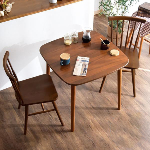 幅75cm］ダイニングテーブルセット 3点 2人掛け 天然木 正方形 チェア