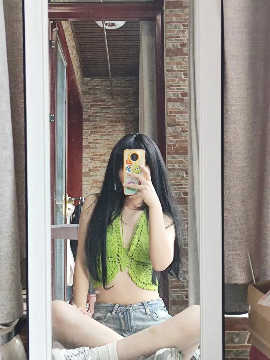 Handmade Crochet Butterfly Crop Top | Fashion | Three Fleas