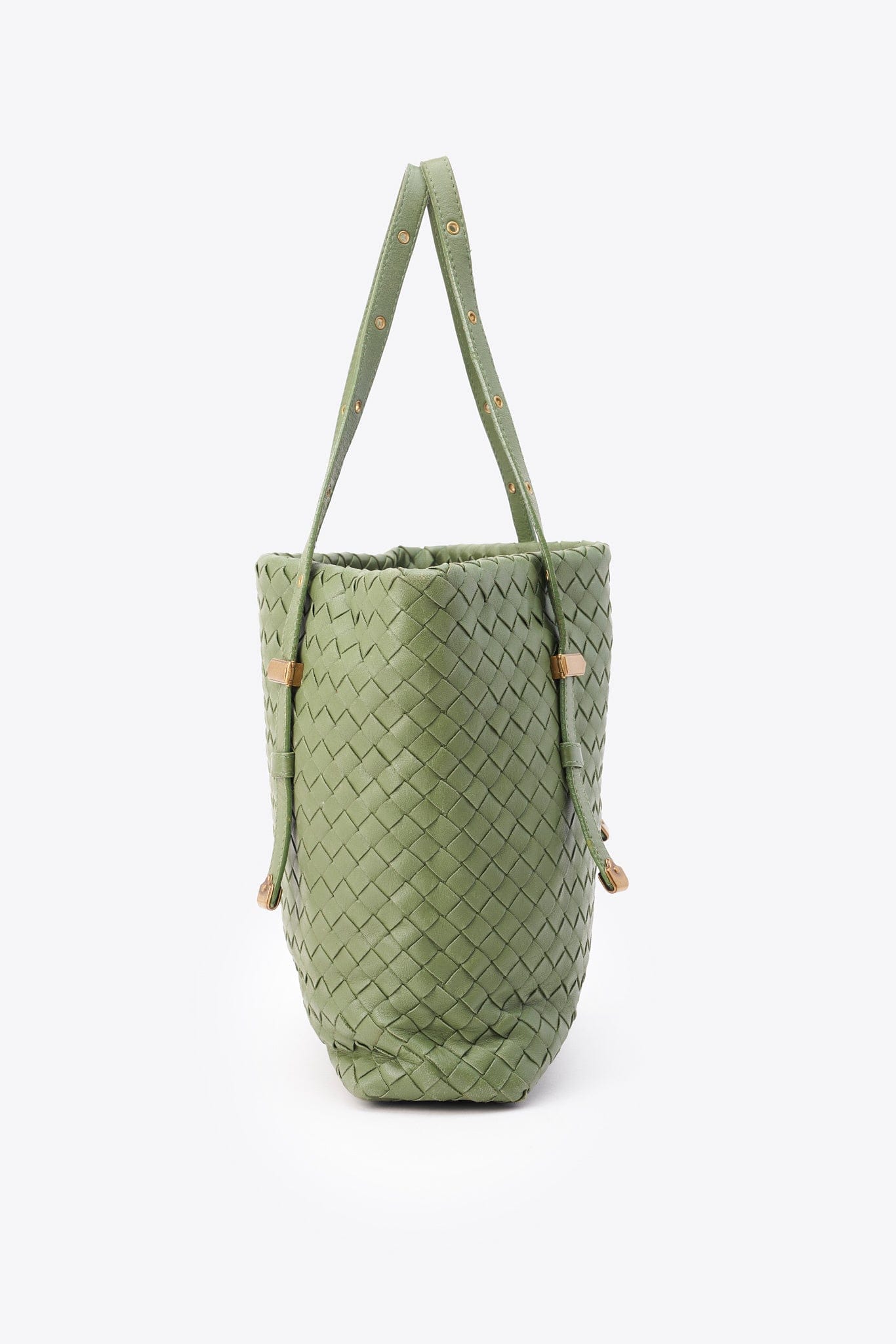 Bottega Veneta Intrecciato Leather Tote - Green – The Hosta